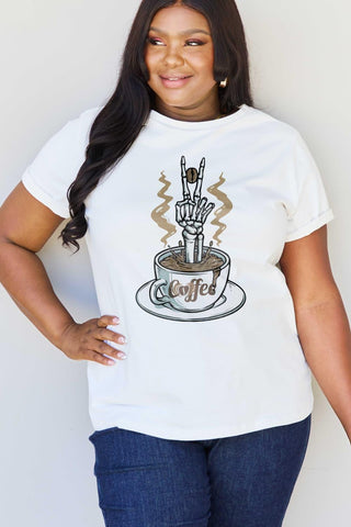 Simply Love Full Size COFFEE Graphic Cotton Tee - Crazy Daisy Boutique
