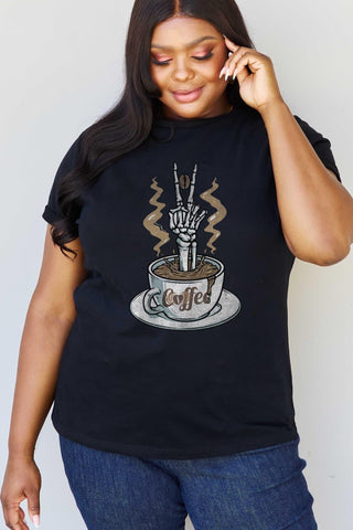 Simply Love Full Size COFFEE Graphic Cotton Tee - Crazy Daisy Boutique
