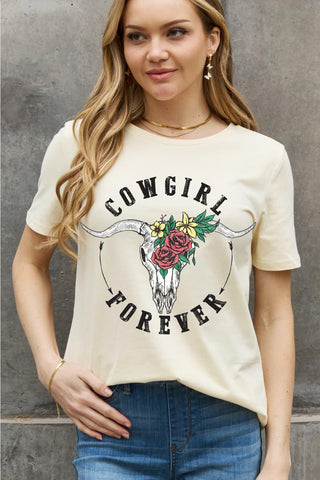 Simply Love Full Size COWGIRL FOREVER Graphic Cotton Tee - Crazy Daisy Boutique