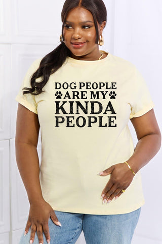 Simply Love Full Size DOG PEOPLE ARE MY KINDA PEOPLE Graphic Cotton Tee - Crazy Daisy Boutique