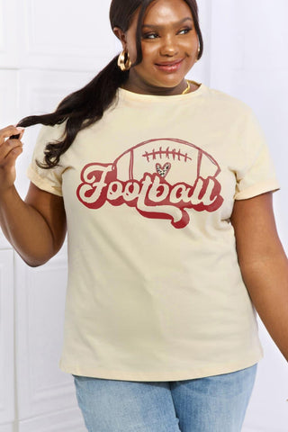 Simply Love Full Size FOOTBALL Graphic Cotton Tee - Crazy Daisy Boutique