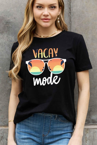 Simply Love Full Size VACAY MODE Graphic Cotton Tee - Crazy Daisy Boutique
