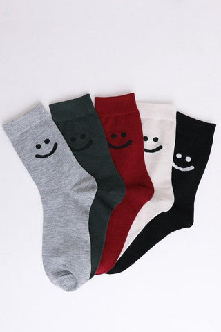 Smiley Face Crew Socks - Crazy Daisy Boutique
