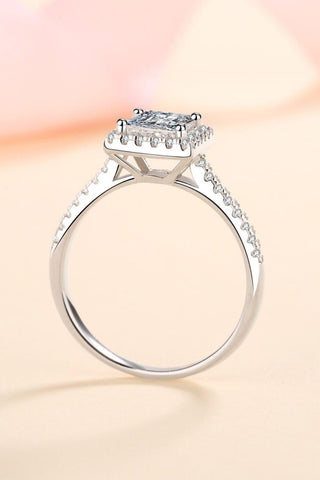 Sterling Silver Square Moissanite Ring - Crazy Daisy Boutique