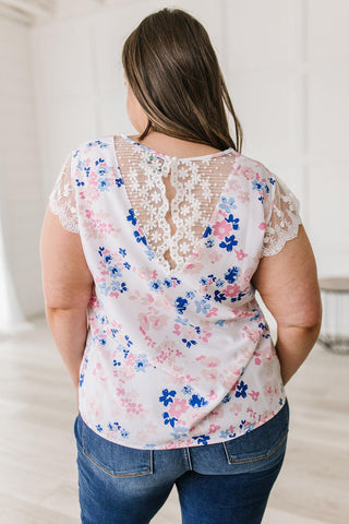 Still the One Lace Sleeve Floral Top - Crazy Daisy Boutique