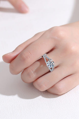 Stylish Moissanite Sterling Silver Ring - Crazy Daisy Boutique
