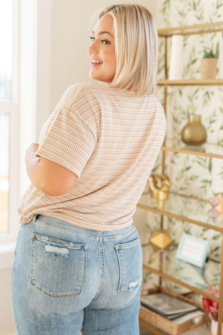 Textured Boxy Top in Taupe - Crazy Daisy Boutique