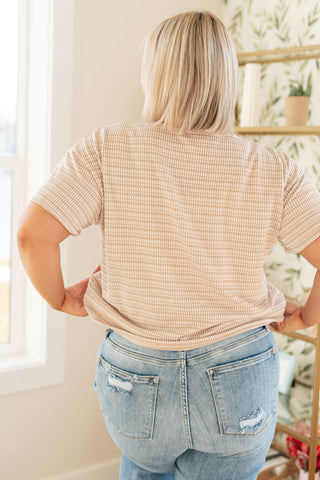 Textured Boxy Top in Taupe - Crazy Daisy Boutique