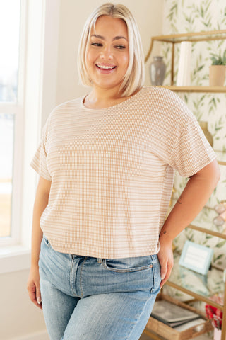 Textured Boxy Top in Taupe - Crazy Daisy Boutique