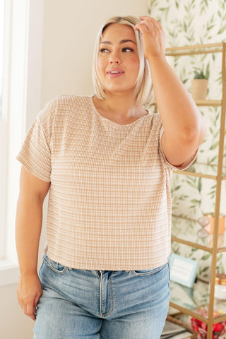 Textured Boxy Top in Taupe - Crazy Daisy Boutique