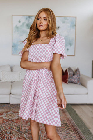 The Moment Checkered Babydoll Dress - Crazy Daisy Boutique