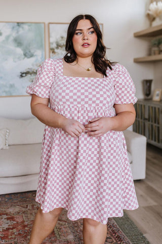 The Moment Checkered Babydoll Dress - Crazy Daisy Boutique