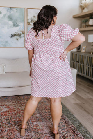 The Moment Checkered Babydoll Dress - Crazy Daisy Boutique