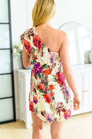 Total Wonder One Shoulder Floral Dress - Crazy Daisy Boutique