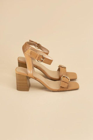 TREATY-S BUCKLE SANDAL HEELS - Crazy Daisy Boutique