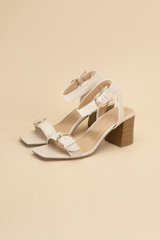 TREATY-S BUCKLE SANDAL HEELS - Crazy Daisy Boutique