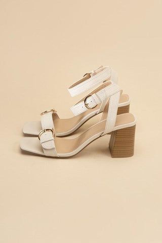 TREATY-S BUCKLE SANDAL HEELS - Crazy Daisy Boutique