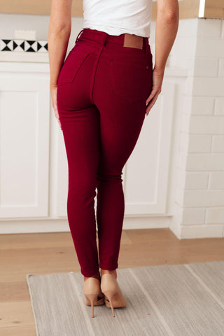 Wanda High Rise Control Top Skinny Jeans Scarlet - Crazy Daisy Boutique