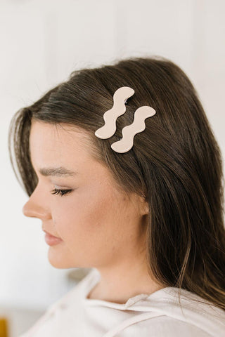 Wavy Clip Set in Cream - Crazy Daisy Boutique