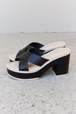 Weeboo Cherish The Moments Contrast Platform Sandals in Black - Crazy Daisy Boutique