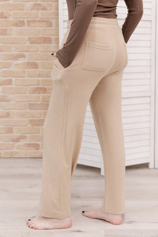 Wide Legged & Cozy Sweatpants in Sand - Crazy Daisy Boutique