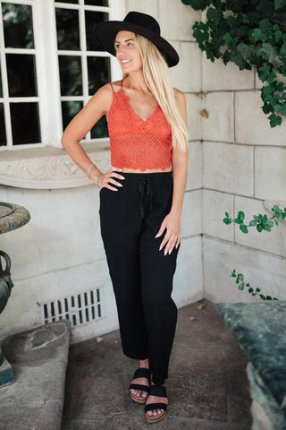 Wild And Free Crop Top in Rust - Crazy Daisy Boutique