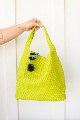 Woven and Worn Tote in Citron - Crazy Daisy Boutique