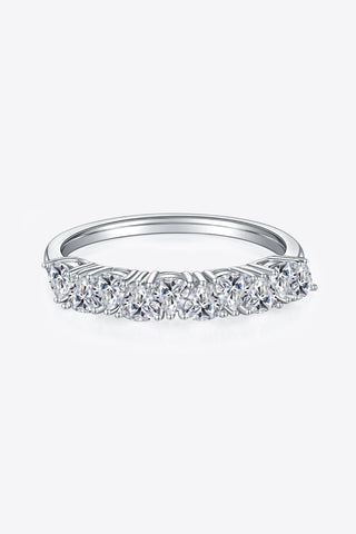 1 Carat Moissanite 925 Sterling Silver Half-Eternity Ring - Crazy Daisy Boutique