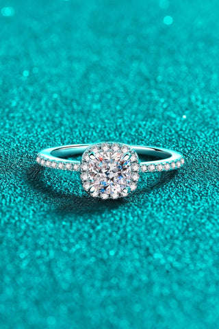 1 Carat Moissanite 925 Sterling Silver Halo Ring - Crazy Daisy Boutique