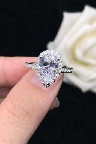 2 Carat Moissanite Teardrop Cluster Ring - Crazy Daisy Boutique