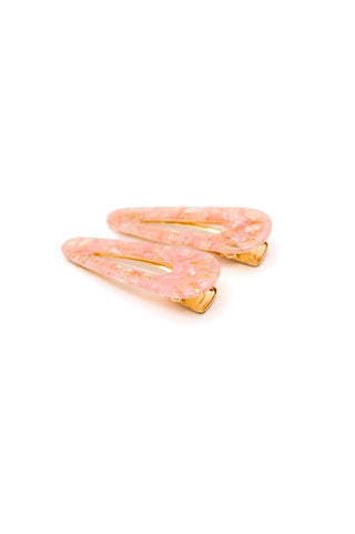 2 Pack Teardrop Hair Clip in Pink Shell - Crazy Daisy Boutique