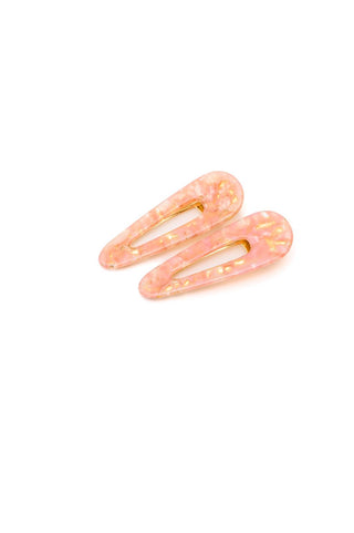 2 Pack Teardrop Hair Clip in Pink Shell - Crazy Daisy Boutique
