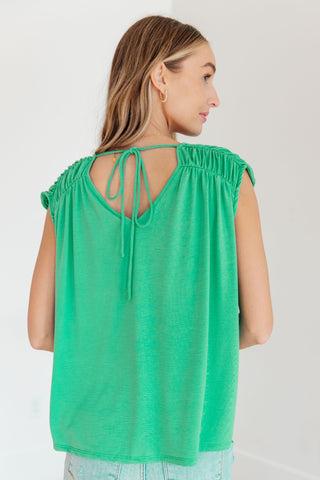 Ruched Cap Sleeve Top in Emerald - Crazy Daisy Boutique