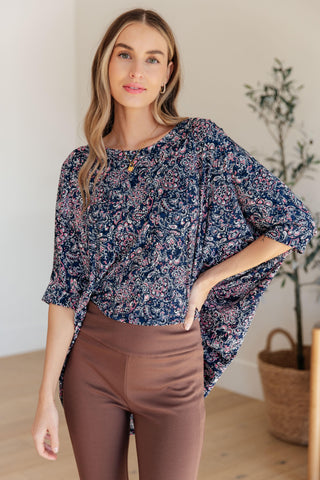 Essential Blouse in Navy Paisley - Crazy Daisy Boutique