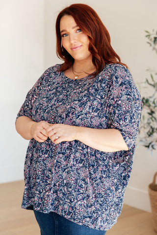 Essential Blouse in Navy Paisley - Crazy Daisy Boutique