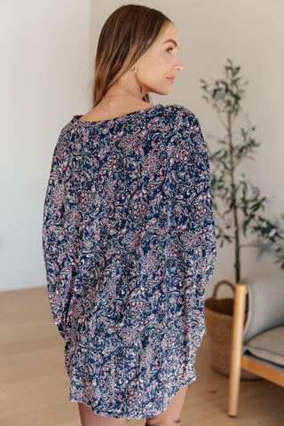 Essential Blouse in Navy Paisley - Crazy Daisy Boutique