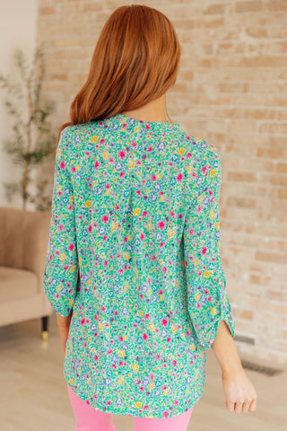 Lizzy Top in Emerald Floral - Crazy Daisy Boutique