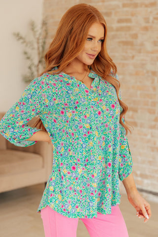 Lizzy Top in Emerald Floral - Crazy Daisy Boutique