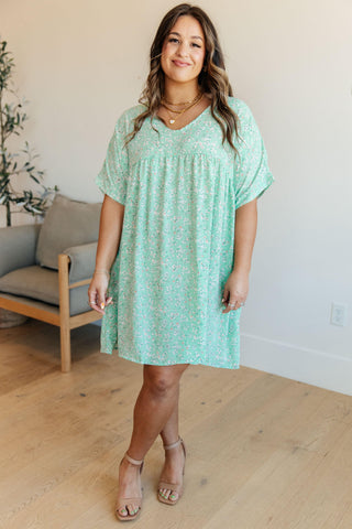 Rodeo Lights Dolman Sleeve Dress in Mint Floral - Crazy Daisy Boutique