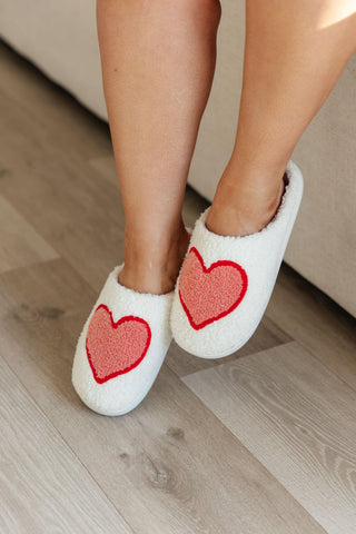 Big Heart Cozy Slippers - Crazy Daisy Boutique