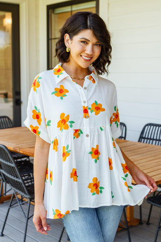 Blissed Out Button Up Babydoll Tunic - Crazy Daisy Boutique