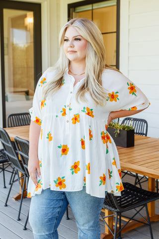 Blissed Out Button Up Babydoll Tunic - Crazy Daisy Boutique