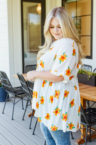 Blissed Out Button Up Babydoll Tunic - Crazy Daisy Boutique