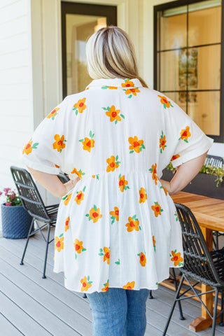 Blissed Out Button Up Babydoll Tunic - Crazy Daisy Boutique