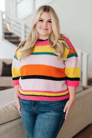 Bright Side Striped Sweater - Crazy Daisy Boutique