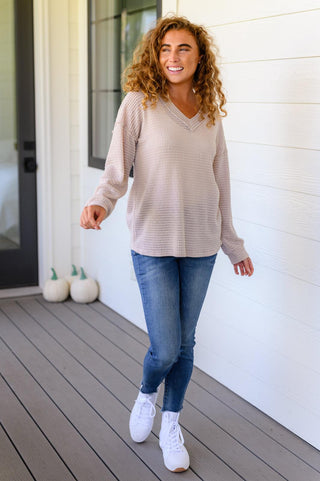 Calm In The Chaos V-Neck Sweater - Crazy Daisy Boutique