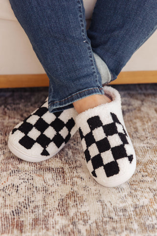 Checked Out Slippers in Black - Crazy Daisy Boutique