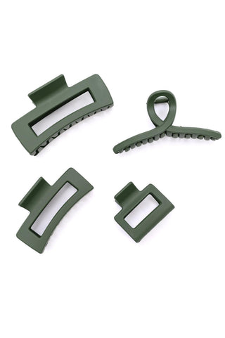 Claw Clip Set of 4 in Forest Green - Crazy Daisy Boutique