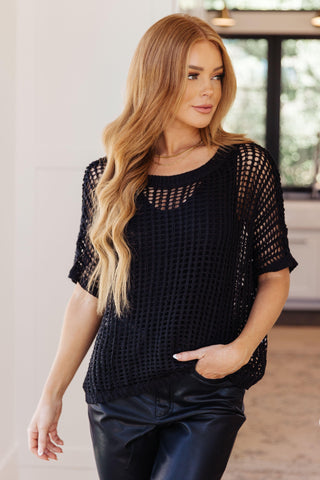 Coastal Dreams Fishnet Top in Black - Crazy Daisy Boutique