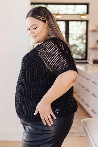 Coastal Dreams Fishnet Top in Black - Crazy Daisy Boutique